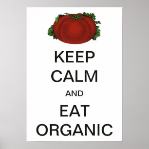 Affiche Garde Vintage Calme et Mange des Tomates Biologiqu
