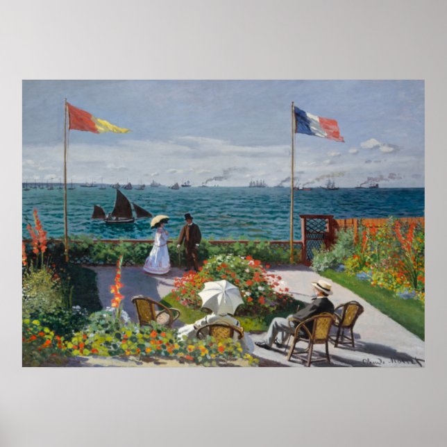 Affiche Garden at Sainte-Adresse by Claude Monet (Devant)