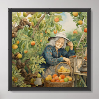 Affiche Garden lady fruit et sourires