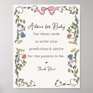 Affiche Garden Party Floral Baby shower Conseils pour bébé