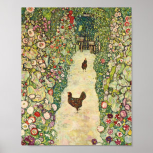 Affiche Garden Path with Chickens by Gustav Klimt