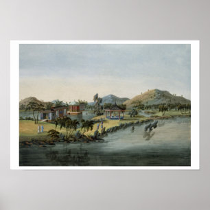 Affiche Garden Scene, c.1820-40 (avec papier)