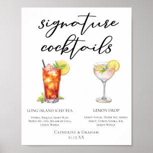 Affiche Garden Wedding Signature Cocktails Menu