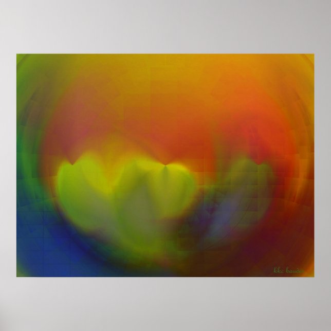 Affiche Gardenias sous verre (Devant)