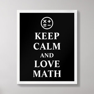 Affiche Garder calme et amour Math Symboles de la typograp