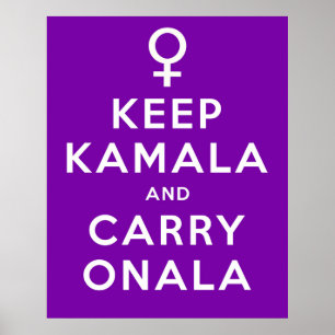 Affiche Garder Kamala et Continuer Onala Fond Violet