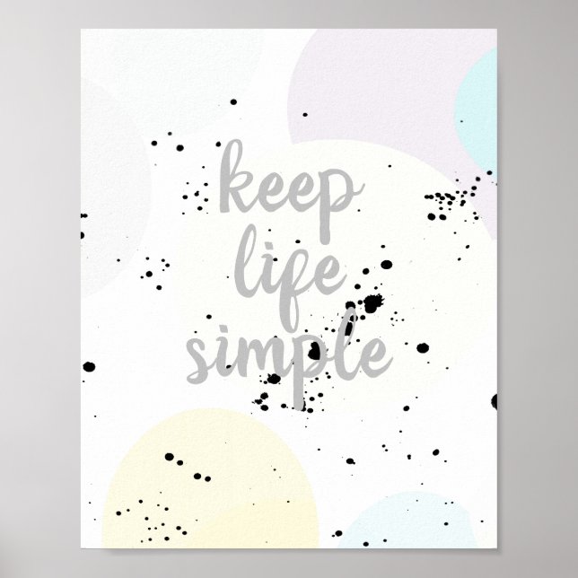 Affiche garder la vie simple citation typographie (Devant)