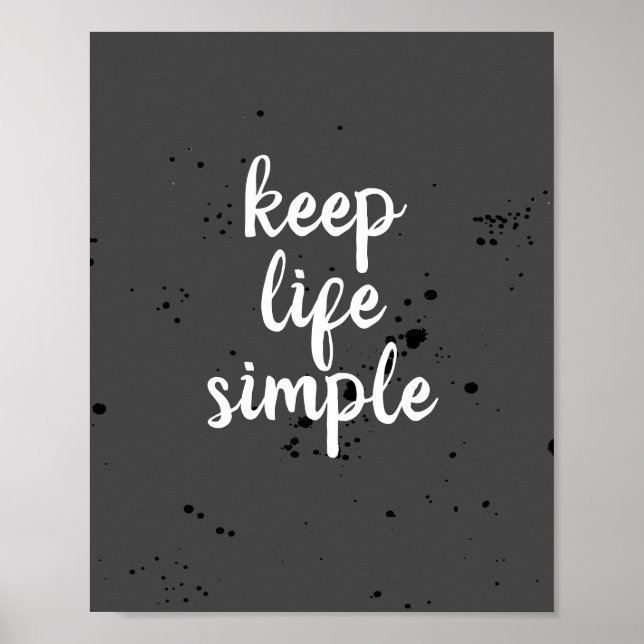 Affiche garder la vie simple citation typographie (Devant)