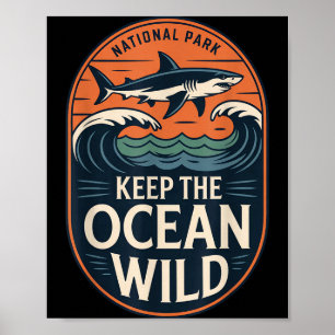 Affiche Garder le requin du parc national de l'océan sauva