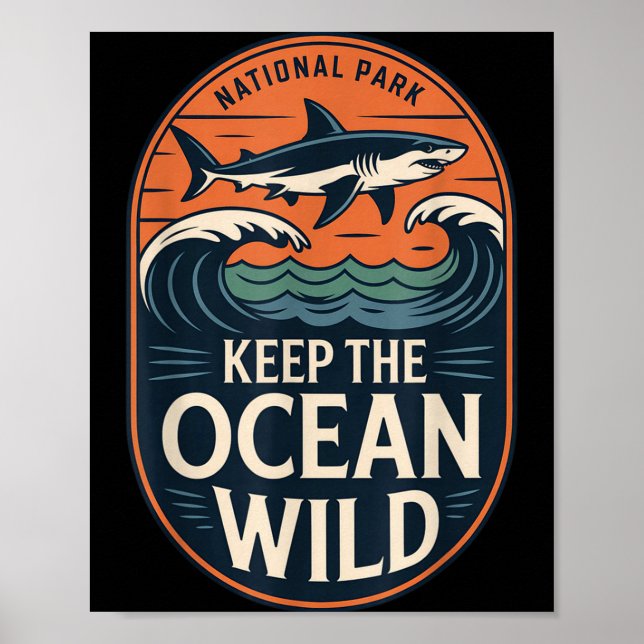 Affiche Garder le requin du parc national de l'océan sauva (Devant)