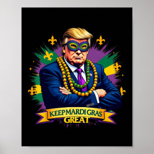 Affiche Garder Mardi Gras Grand Amusant Trump Carnaval 202