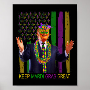 Affiche Garder Mardi Gras Grand Amusant Trump Mardi Gras 2