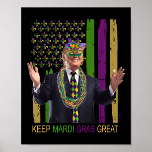 Affiche Garder Mardi Gras Grand Amusant Trump Mardi Gras 2