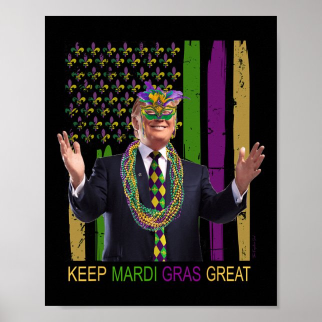Affiche Garder Mardi Gras Grand Amusant Trump Mardi Gras 2 (Devant)