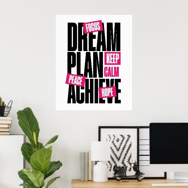 Affiche Garder son calme, Espoir, Paix, Motivation (Bureau à domicile)
