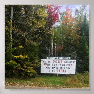 Affiche garder vert maine