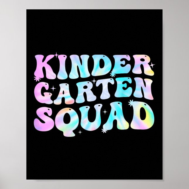 Affiche Gardergarten Squad Enseignants enfants Tie Dye Ret (Devant)
