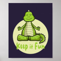Gardez-le amusant crocodile vert Kawaii pratiquant