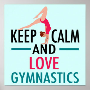Affiche Gardez le calme Amour Gymnastique Belle Gymnaste
