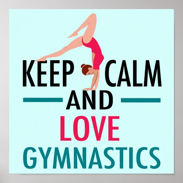 Affiche Gardez le calme Amour Gymnastique Belle Gymnaste (Devant)
