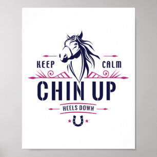 Affiche Gardez Le Calme Chin En Haut talons En Bas Équitat