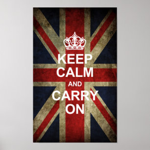 Affiche Gardez le calme et continuez - le drapeau
