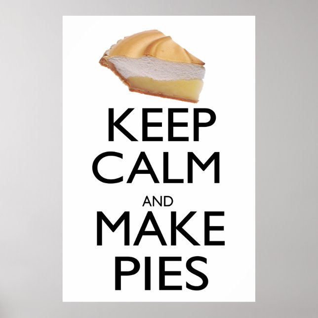 Affiche Gardez le calme et faites des tartes (Devant)