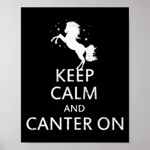 Affiche Gardez Le Calme Et La Canne Sur L'Équitation Équit