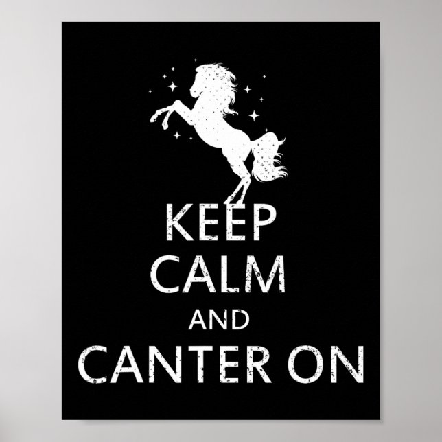 Affiche Gardez Le Calme Et La Canne Sur L'Équitation Équit (Devant)