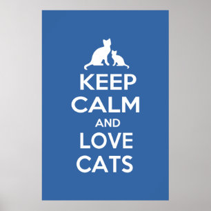 Affiche Gardez le calme et l'amour chats