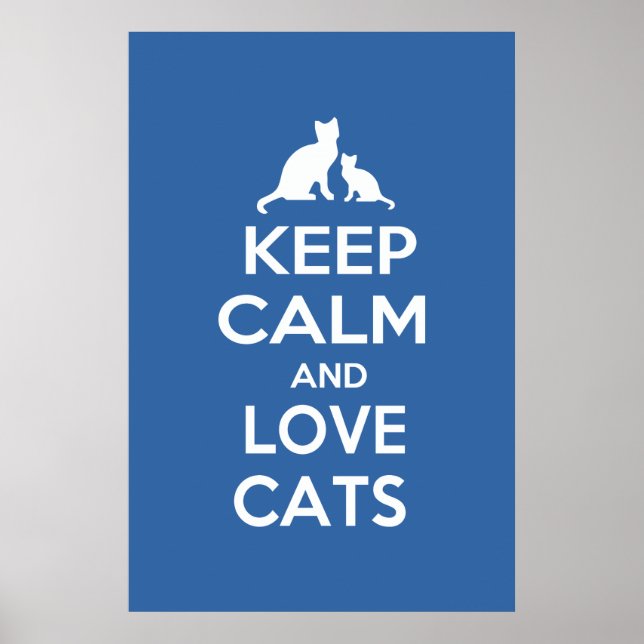 Affiche Gardez le calme et l'amour chats (Devant)