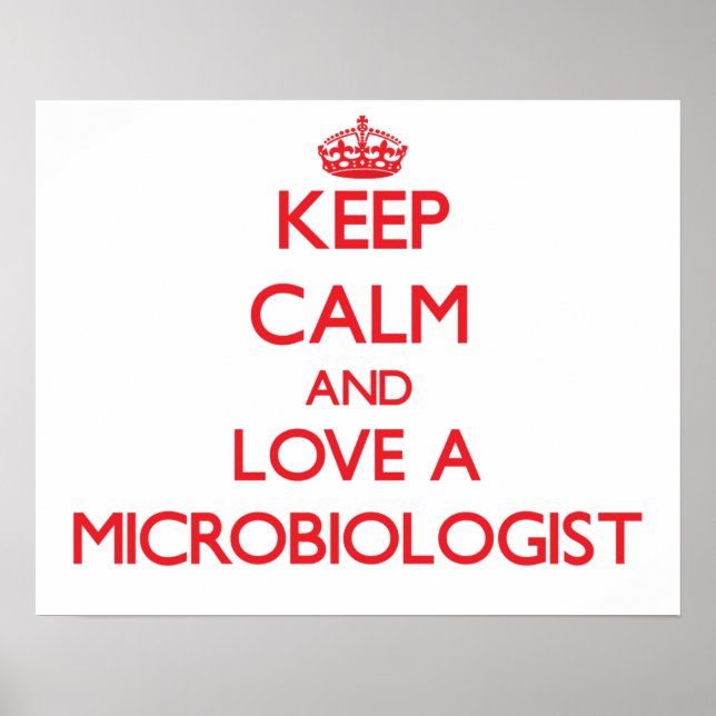 Affiche Gardez le calme et l'amour en microbiologiste (Devant)