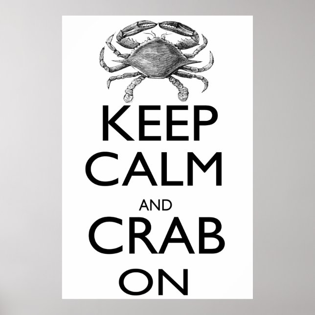 Affiche Gardez le calme et le crabe allumés (Devant)