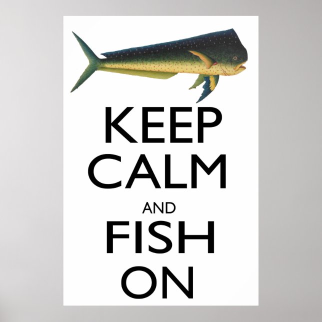 Affiche Gardez le calme et le poisson allumé (Devant)