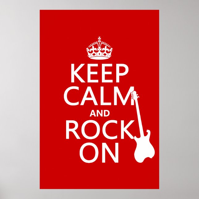Affiche Gardez le calme et le rock sur (guitare)(n'importe (Devant)