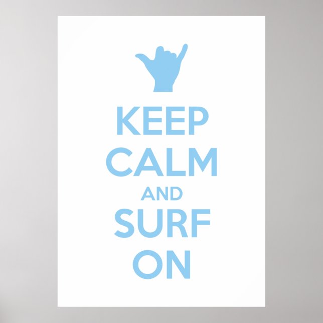 Affiche Gardez le calme et le Surf allumés (Devant)
