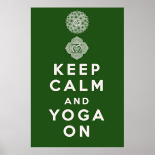 Affiche Gardez le calme et le yoga dessus