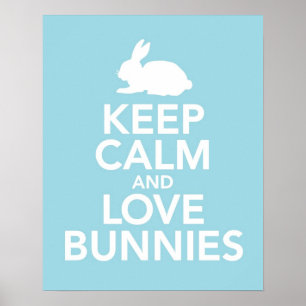 Affiche Gardez le calme et les lapins d'amour impriment ou