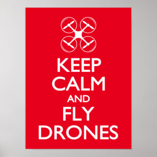 Affiche Gardez le calme et volez des drones