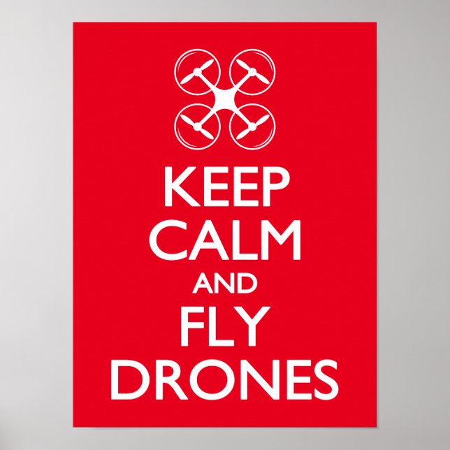 Affiche Gardez le calme et volez des drones (Devant)