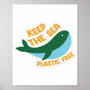 Affiche Gardez le plastique de la mer libre