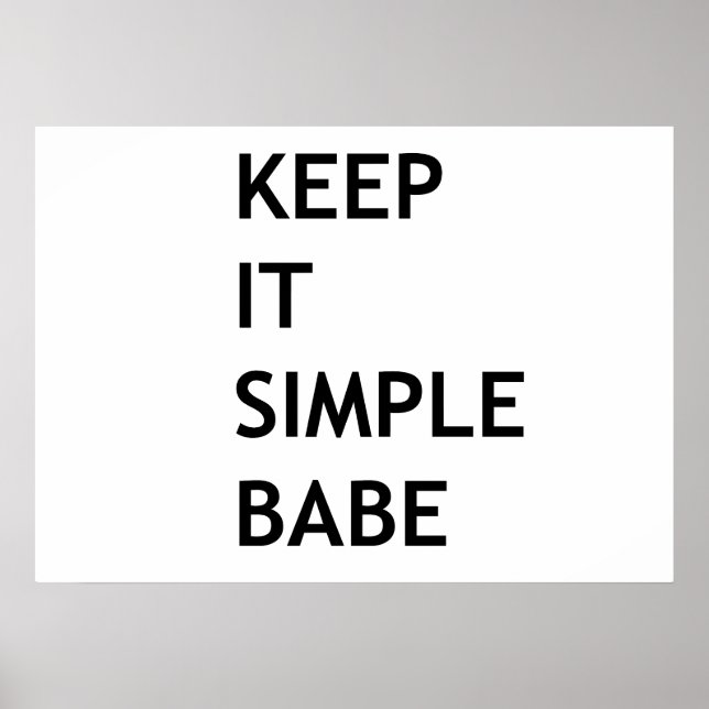 Affiche Gardez-le simple bébé (Devant)
