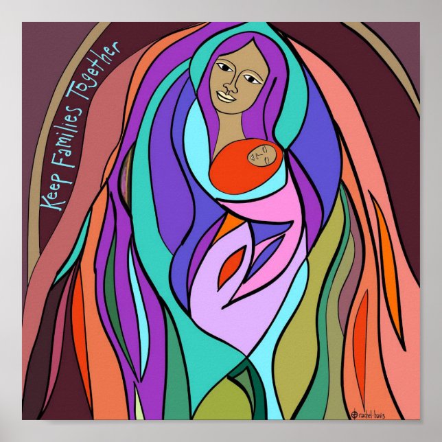 Affiche Gardez les familles ensemble - Madonna pour une pe (Devant)