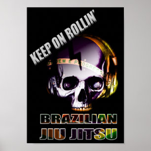 Affiche Gardez sur l'affiche de crâne de Jiu Jitsu de