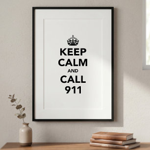 Affiche Gardez votre calme et appelez le 15