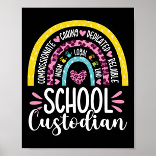 Affiche Gardien Battery Life School Janitor Rainbow
