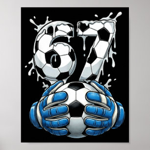 Affiche Gardien de but de football Drip Number 67 Garçons 