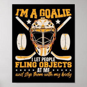 Affiche Gardien de but de hockey sur glace drôle disant jo