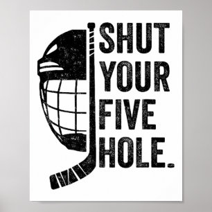 Affiche Gardien de but de hockey sur glace drôle Fermez vo