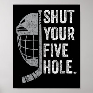 Affiche Gardien de but de hockey sur glace drôle Fermez vo